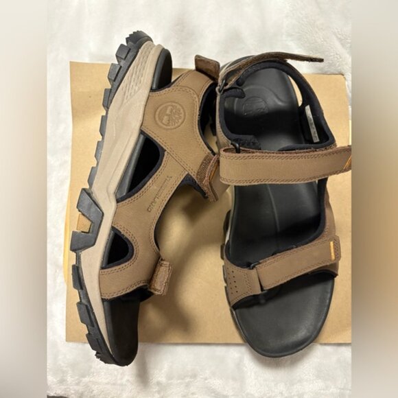 Timberland Lincoln Brown Leather Sandals Size 11 - Picture 3 of 5